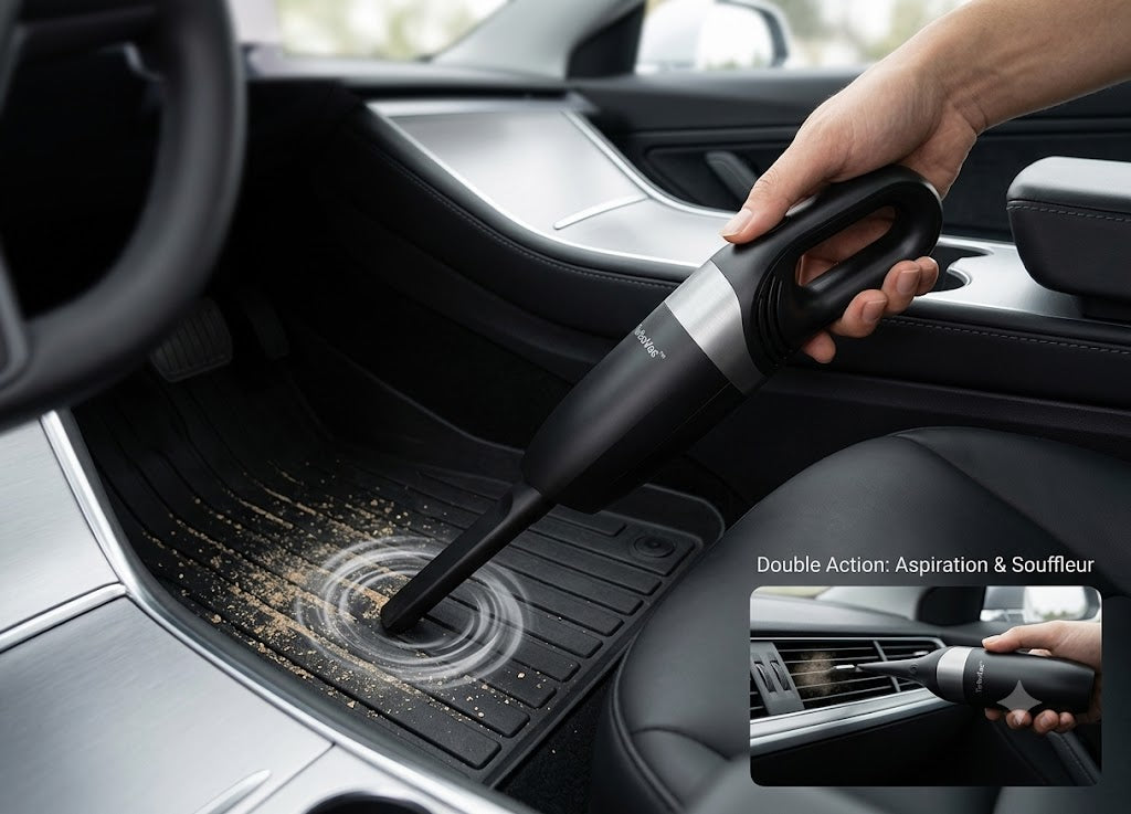 TurboVacGo en utilisation dans une voiture