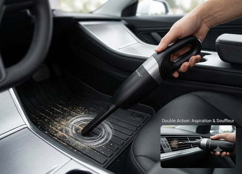 TurboVacGo en utilisation dans une voiture